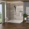 Multi Function Dual Shower Head Shower System With 4.7" Rain Showerhead & 7 Function Hand Shower - Matte Black - Image 9
