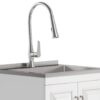 Darwin - Deluxe Laundry Cabinet With Pull-Out Faucet And Stainless Steel Sink - White - Image 5