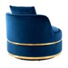 360 Degree Swivel Accent Chair With Seat Cushion, Over Sized Upholstered Barrel Chair - Blue - Image 12