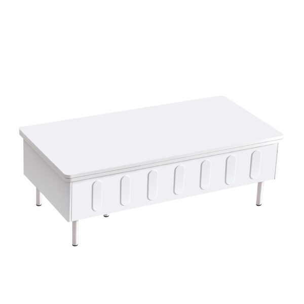 Lift Top Coffee Table With 2 Drawers, Multi Functional Adjustable Coffee Table With Hidden Storage Compartment For Living Room - White