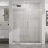 Frameless Shower Door, Silent Sleek Sliding Glass Door, Tempered Glass - Chrome - Image 11