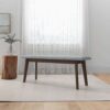 Carlos-Upholstered Solid Wood Bench - Gray - Image 4