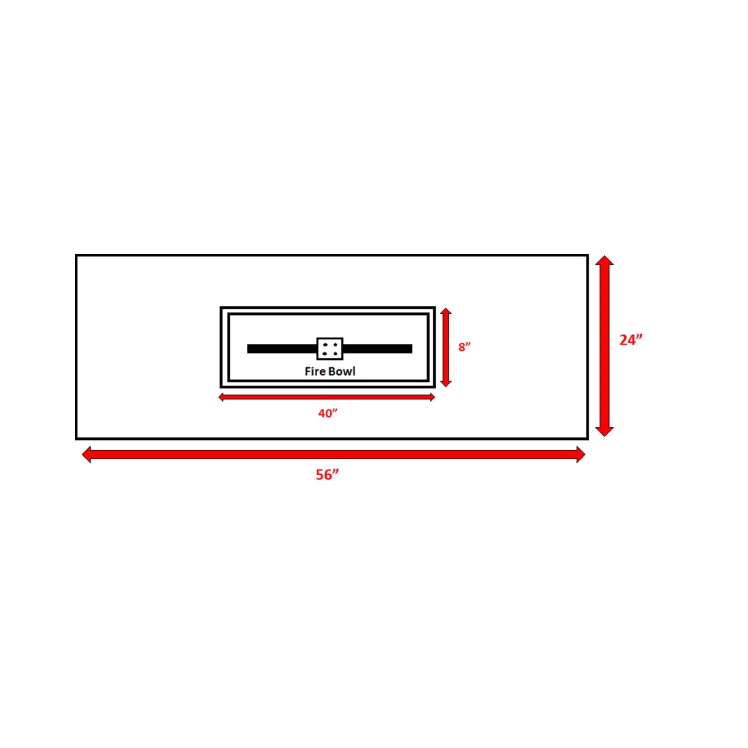 Rectangular Propane Fire Pit Table With Fiber Reinforcement And Adjustable Flame Control - Gray - Image 3