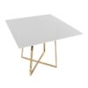 Cosmo - Contemporary Glam Square Dining Table - White / Gold - Image 5
