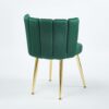 Modern Dining Chair (Set of 2) With Velvet Backrest And Golden Iron Tube Legs - Green - Image 8