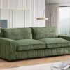 Luxe - Corduroy Sofa With Sleek Design, Spacious And Comfortable 3 Seater Couch - Green - Image 10