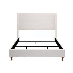 Hayden - Queen Bed Upholstered Wingback With Tall 54" Headboard - Ivory