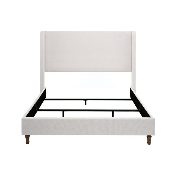 Hayden - Queen Bed Upholstered Wingback With Tall 54" Headboard - Ivory