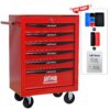 Rolling Metal Tool Chest With 6 Drawers, 20" Steel Storage Cabinet With Ball Bearing Slides - Red / Black - Image 5