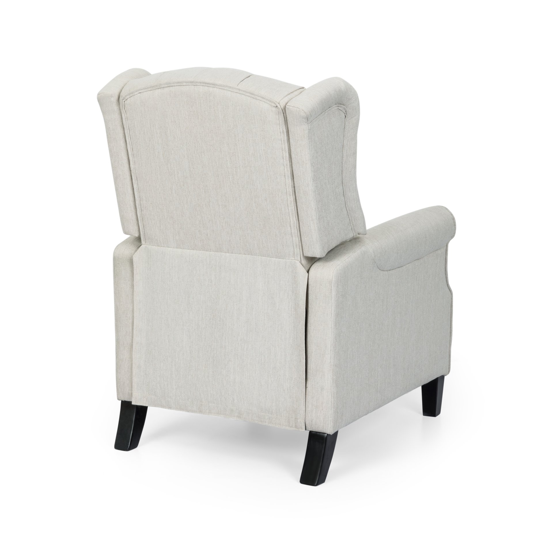 Contemporary Tufted Fabric Push Back Recliner - Beige - Image 9