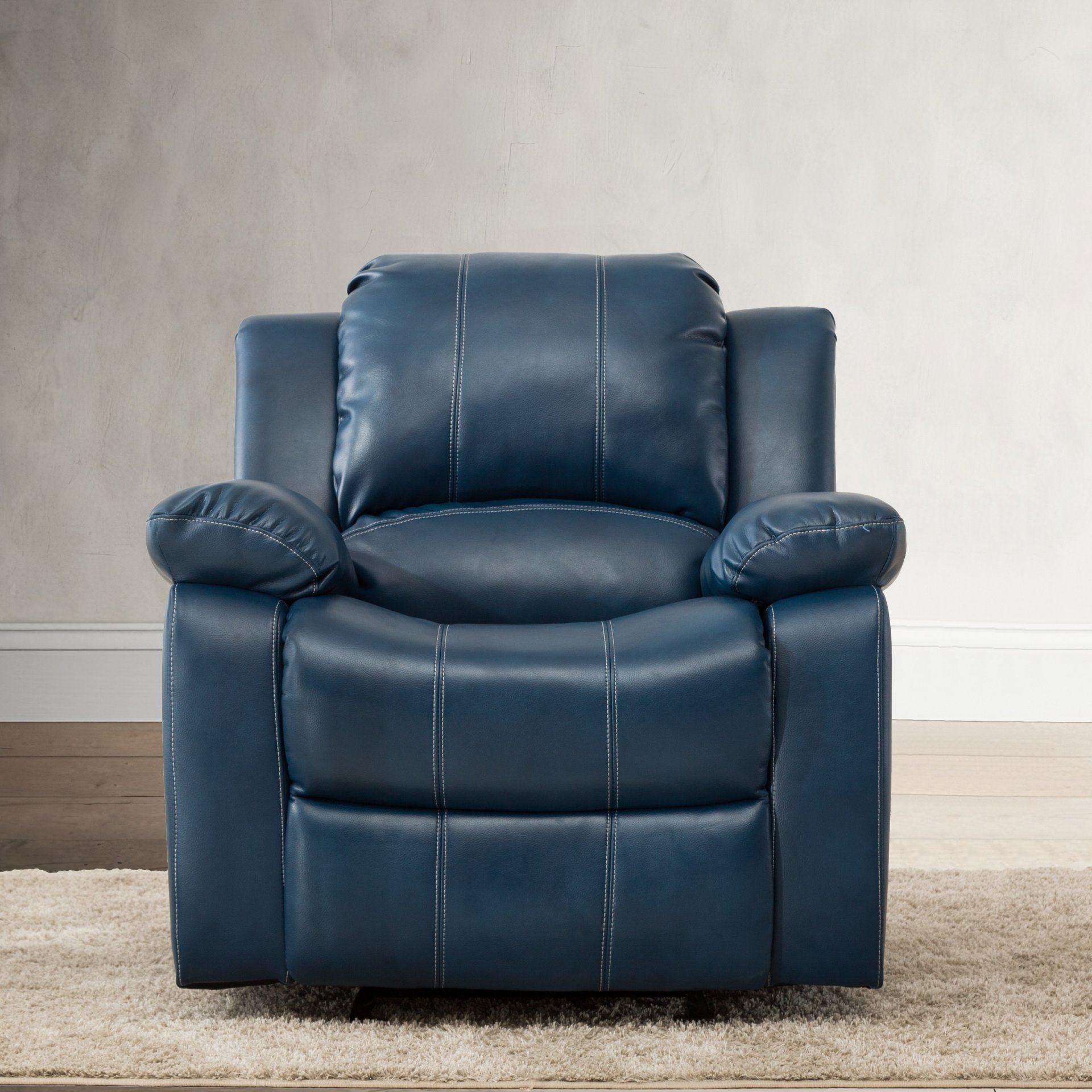 Charlotte - Gel Recliner With Gliding And Reclining Functionality - Navy Blue - Image 5