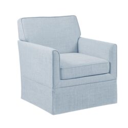 Slipcover Accent Armchair With Track Arm Silhouette And Skirted Base - Light Blue