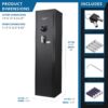 4.33 Cu Ft Biometric Keypad Rifle Safe - Black - Image 6