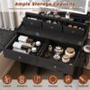 Makeup Vanity Set With Power Outlet, Hair Dryer Holder, And Adjustable Lighting - Black - Image 7
