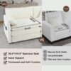 Oversized Recliner Chair With Movable Ottoman, Soft Chenille Upholstered Lounge Chair - Beige - Image 8