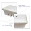 Modern Rectangular, Undermount Bathroom Sink With Overflow - White - Image 8