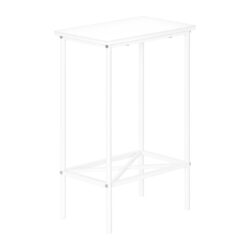 Accent Side Table, Narrow, Small, 2 Tier, Contemporary & Modern - White