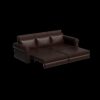 Pull Out Sofa Bed, 3 In 1 Faux Leather Convertible Sleeper Sofa With Nailhead Trim & Rolled Arm Multifunctional Sofa Bed For Living Room - Dark Brown - Image 10