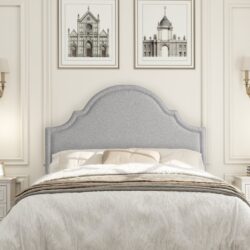 Catherine - Queen Upholstered Headboard - Light Gray