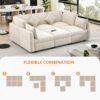 Sectional Sofa Modular U Shaped With Ottoman & USB Ports - Beige - Image 5