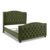 Marcella - Queen Upholstered Shelter Headboard Bed Set - Olive Green - Image 3