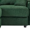 Single Sofa Couch With Storage Space, Movable Ottoman, USB Ports, Cup Holders, Phone Holder - Green - Image 15