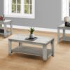 Table Set, Coffee, End, Side, Accent, Transitional (Set of 3) - Gray - Image 3
