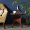 Mid - Century Triangle Wood Side Table - Pecan - Image 2