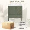 30" Bathroom Vanity With Sink And Ample Storage - Olive Green - Image 10