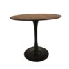 Mid Century Modern Walnut Round Dining Table With Top & Pedestal Base - Walnut / Black - Image 8