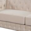 Upholstered Loveseat Sofa With Thick Removable Seat Cushion - Beige - Image 23