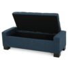Empower - Button Tufted Waffle Upholstered Storage Ottoman With Wood Legs - Navy Blue - Image 4