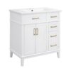 30" Bathroom Vanity With Sink, Soft Close Storage Cabinet - White - Image 11