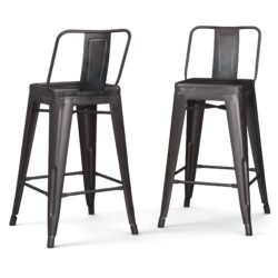 Rayne - Metal Counter Height Stool (Set of 2) - Gunmetal Gray