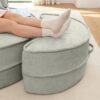 Modern Oversized Round Barrel Accent Chair With Ottoman Velvet Upholstered Lounge Armchair With 5 Pillows For Living Room Or Bedroom - Green - Image 8
