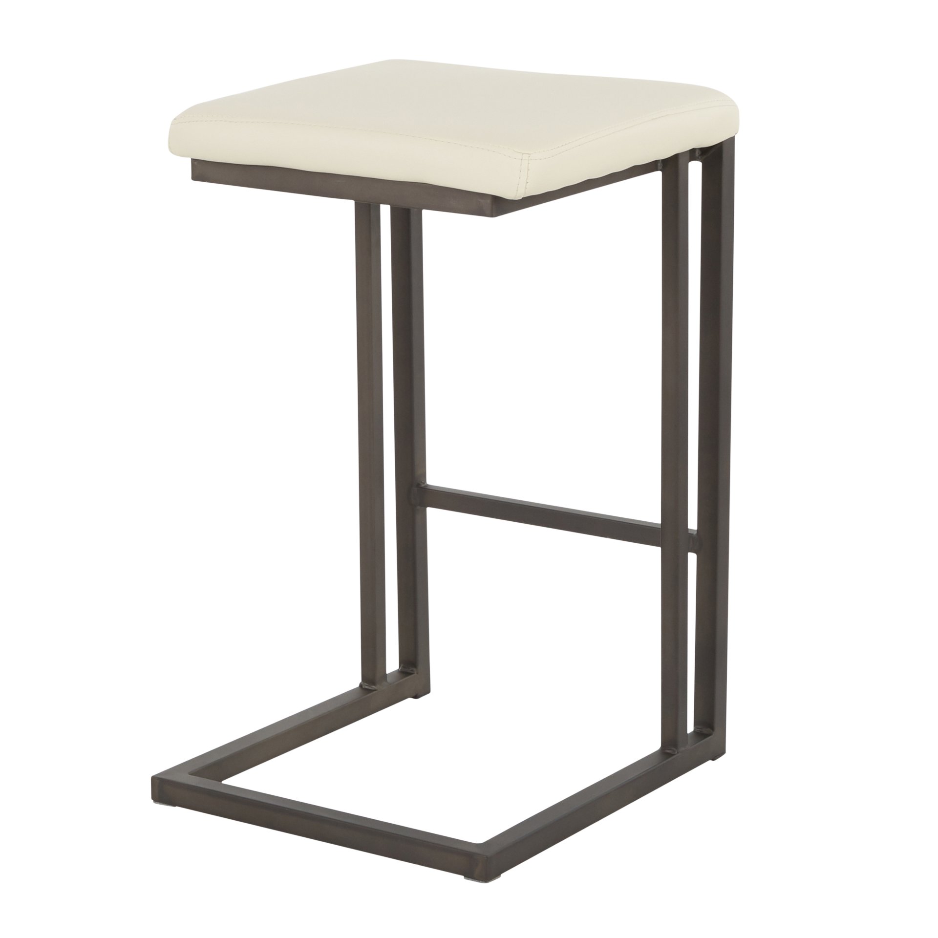 Roman - Industrial Counter Stool (Set of 2) - Antique Metal / Cream - Image 4