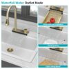 Drop In Waterfall Kitchen Sink With Pull Out Faucet - White - Image 6