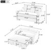 Pull Out Sofa Bed Convertible Couch 2 Seat Loveseat Sofa Modern Sleeper Sofa With 2 Throw Pillows And USB Ports For Living Room - Light Gray Green - Image 3