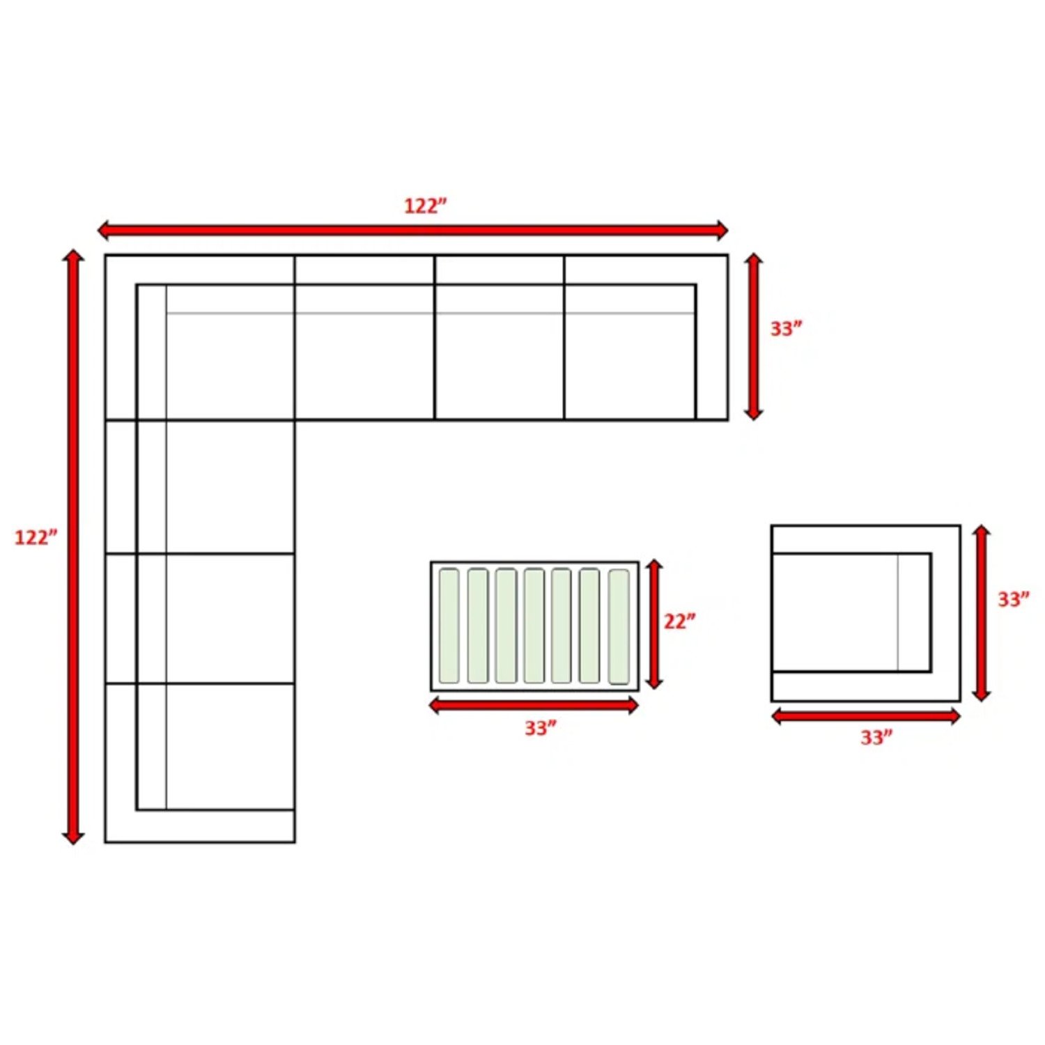 Outdoor 7 Person Wicker Sectional Set With Cushions - Gray Mix - Image 4