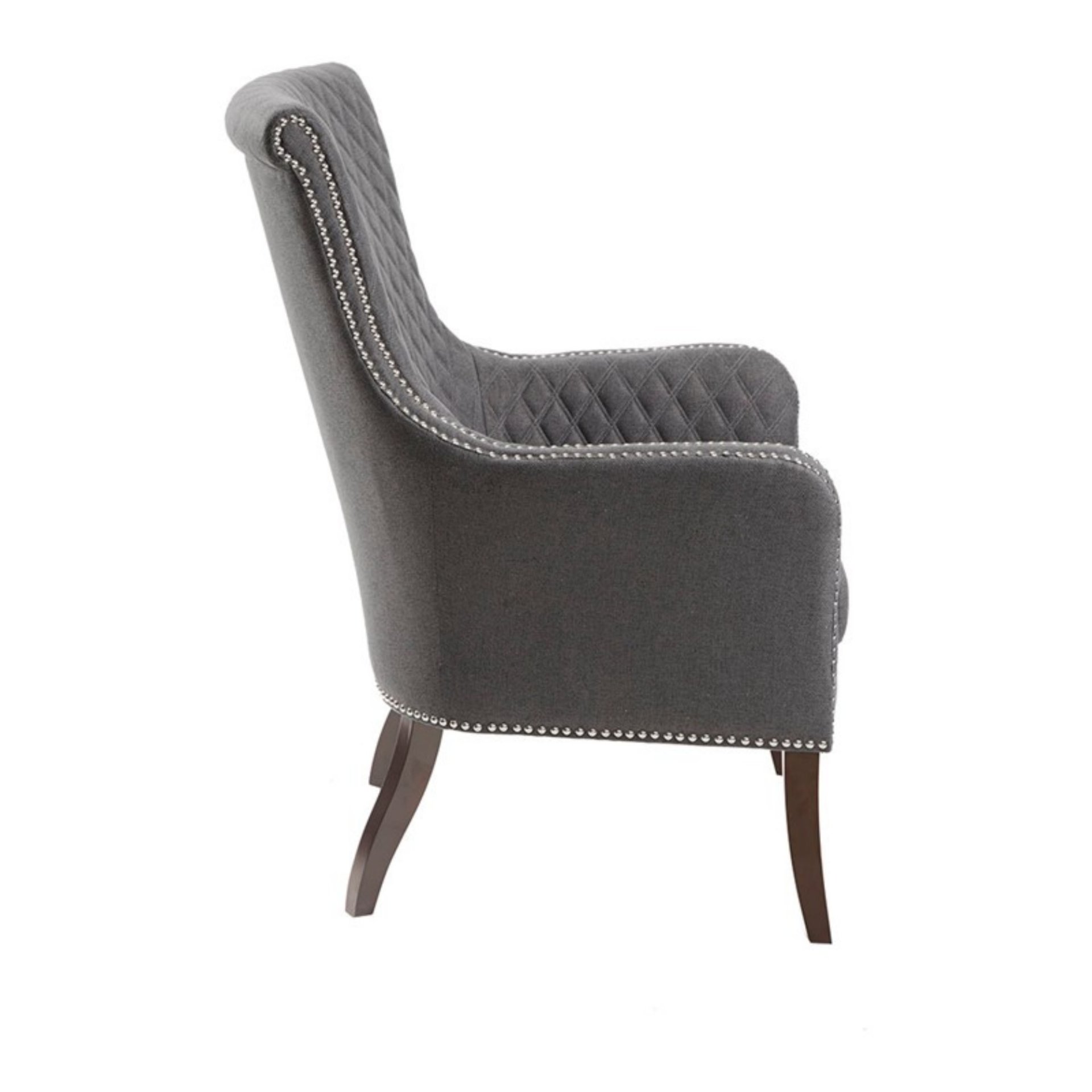 Heston - Accent Chair With Quilted Back And Nailheads - Gray - Image 7