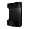 Hall Tree With 6 Hooks, Coat Hanger, Entryway Bench, 3 In 1 Design, A Spacious Drawer For Entrance, Living Room - Black - Image 9