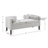 Upholstered Accent Bench With Open Back - Gray - Image 3