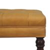 Buffalo - Leather Ottoman With Castor Legs - Caramel - Image 8