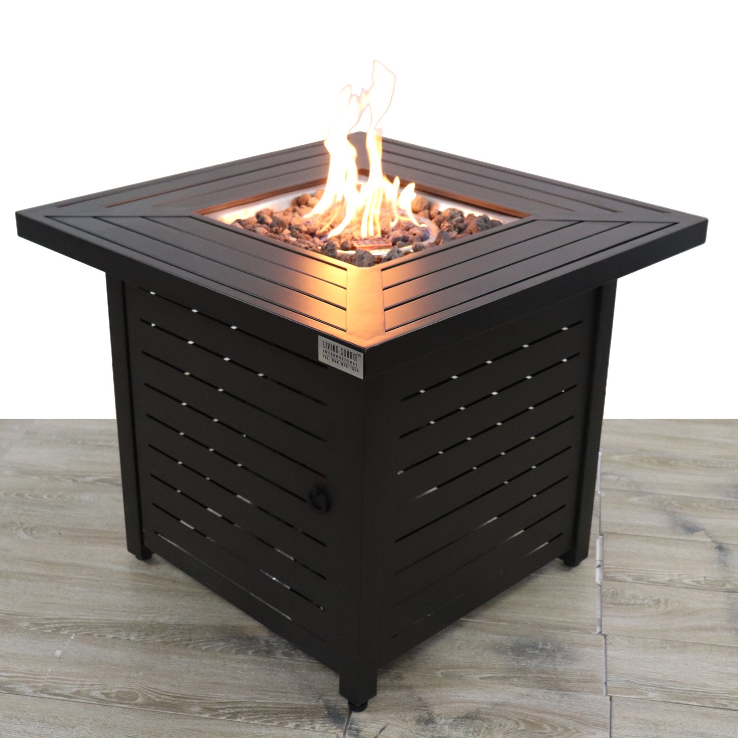 Propane & Gas Fire Pit Table - Black - Image 5