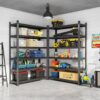 Garage Storage Rack, 6 Story Shelves, Adjustable Partition Storage Unit, Supermarket, Home, Basement Storage Rack - Black - Image 8