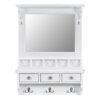 Floating Makeup Vanity With Big Mirror, Wall Mounted Storage Vanity With Drawers, Pockets & Hooks, Space Saving Decorative Home Organizer - White - Image 4