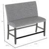 Glimm - Upholstered Bench With Back - Gray - Image 6