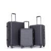 3 Piece Luggage Sets Lightweight Suitcase With Two Hooks, Spinner Wheels, Tsa Lock, (20/24/28) - Black - Image 11