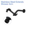 Sleek Design 4" Shower Arm Extension - Black - Image 4