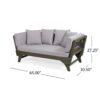 Outdoor Expandable Daybed With Water Resistant Cushion - Gray - Image 3